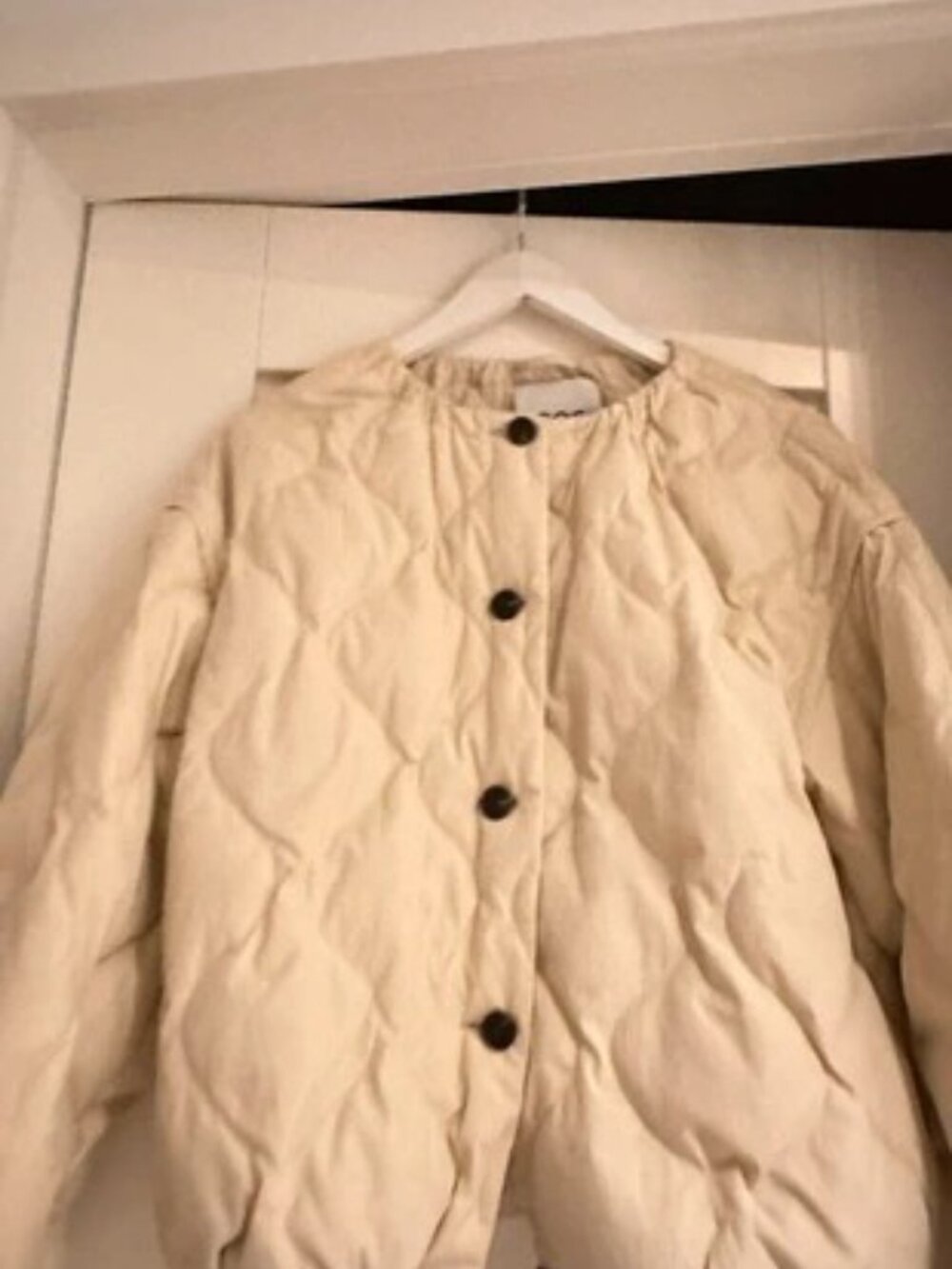 COS Quilted Bomber Jacket Cream S - Picture 5 of 6